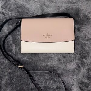 KATE SPADE beige, light beige and black crossbody bag. Used twice only.